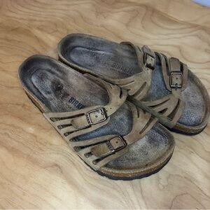 Birkenstock Grenada Tobacco Tan Leather Slides Sandals